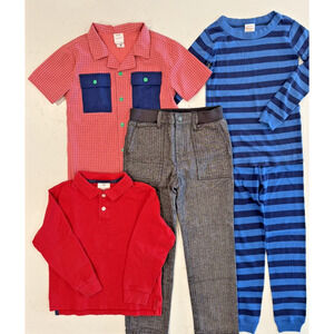 LOT OF 4 HANNA ANDERSSON TEA Boy's Size 6-7 Shirts Pants Pajama Set